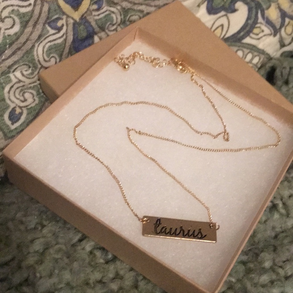 Taurus zodiac sign gold chain necklace